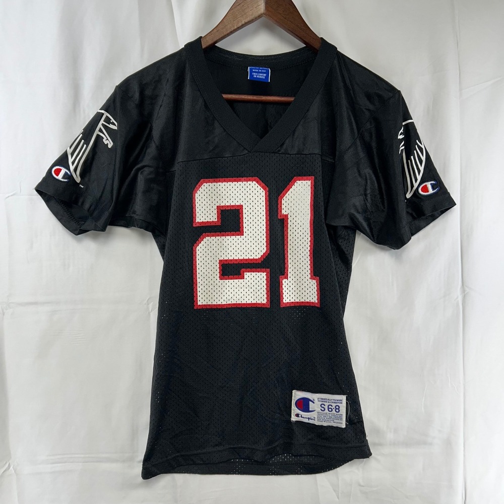 Champion Football‎ Jersey Youth S Black Atlanta Falcons Eric Metcalf 21 Vintage